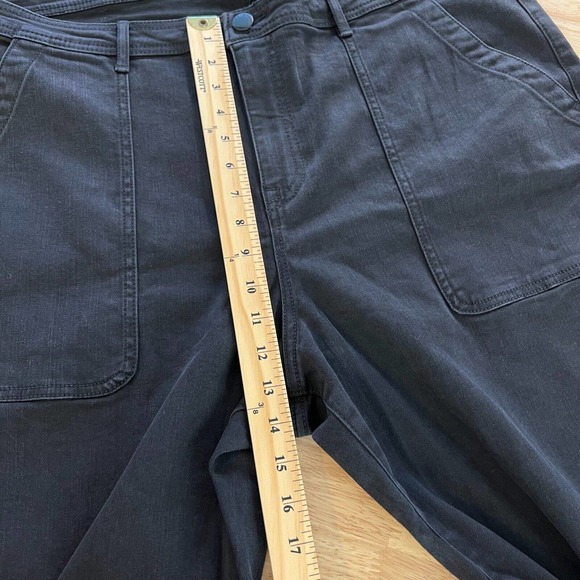 Knox Rose High-Rise Anywhere Flare Jeans Black Denim Pants Patch Pockets Size 20 - Picture 9 of 10